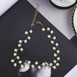 Natural Pearl Choker Necklace Chain Gold Women Jewelry