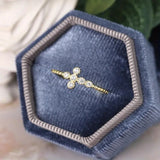 Bright Cross Zircon Ring for Women Jewelry Gold Accessories for Female