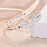 Silver Engagement Bracelet Bangle For Women Wedding Party Jewelry