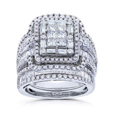 Luxury White White Sapphire Ring Set Wedding for Women Jewelry