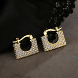 Luxury Bohemian Charm Hoop Earrings Rectangle Vintage Women Jewelry