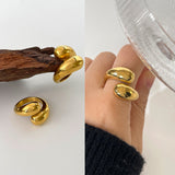 Unique Golden Water Drop Ring Women Jewelry Party Premium Gifts