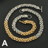 Classic Gold Jewelry Sets Necklace Bracelet Heart Earrings For Woman