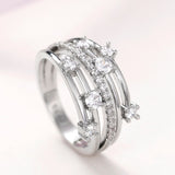 Silver Wedding Band Ring Women Trendy Jewelry