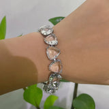 Charm White Crystal Necklace Fine Jewelry Set Ring Earring for Women Anniversary