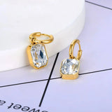 Sparkling Square Hoop Earrings Wedding Jewelry For Women