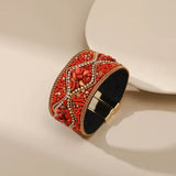 Retro Rhinestone Handmade Bracelet Punk  Women Bangle Jewelry