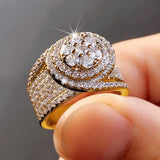 Full Bling Iced Out Zircon Ring Women for Engagement Jewelry