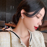 Cherry Delicate Stud Earrings For Women Cute Zircon Rhinestone Bow Bowknot Jewelry