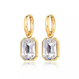 Sparkling Square Hoop Earrings Wedding Jewelry For Women