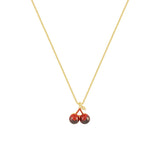 Red Cherry Gold Pendant Necklace For Women Wedding Birthday Gifts Jewelry