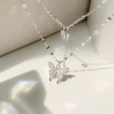 Double-layer Pearl Love Pendant Necklace Women Jewelry Wedding Party