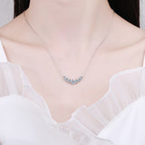 White Moissanite Necklace 18k White Gold for Woman Wedding Jewely