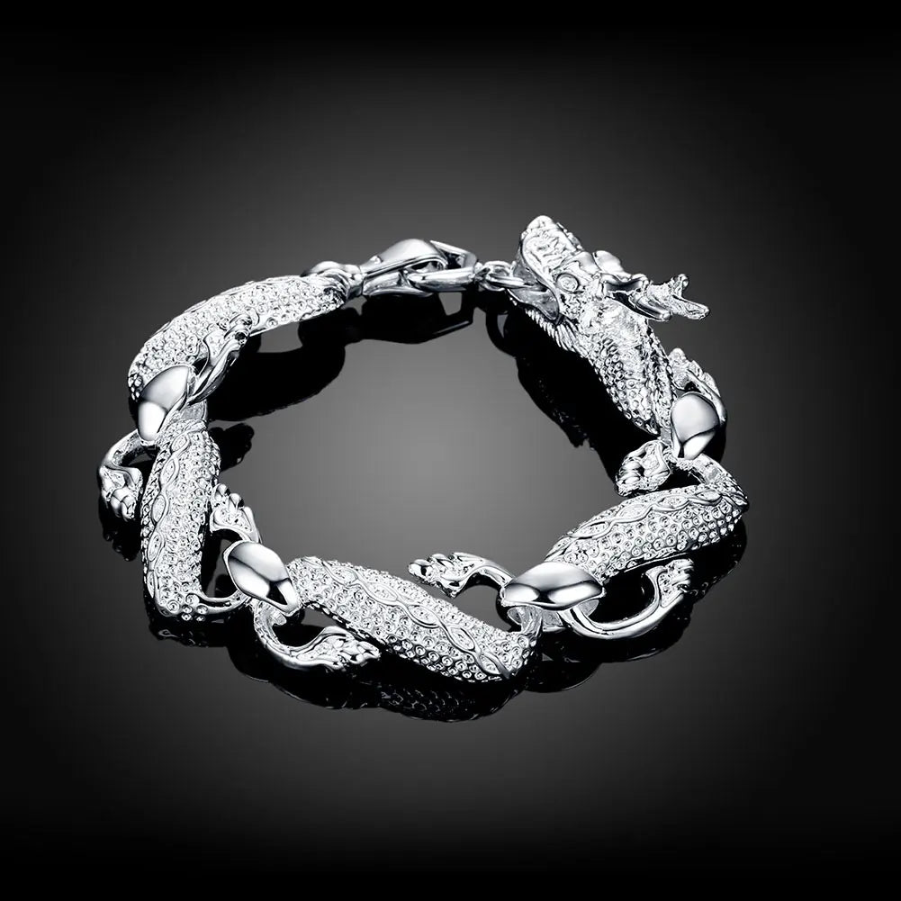 Silver Chain Solid Bracelet for Women Charm Party Gift Wedding Jewelry