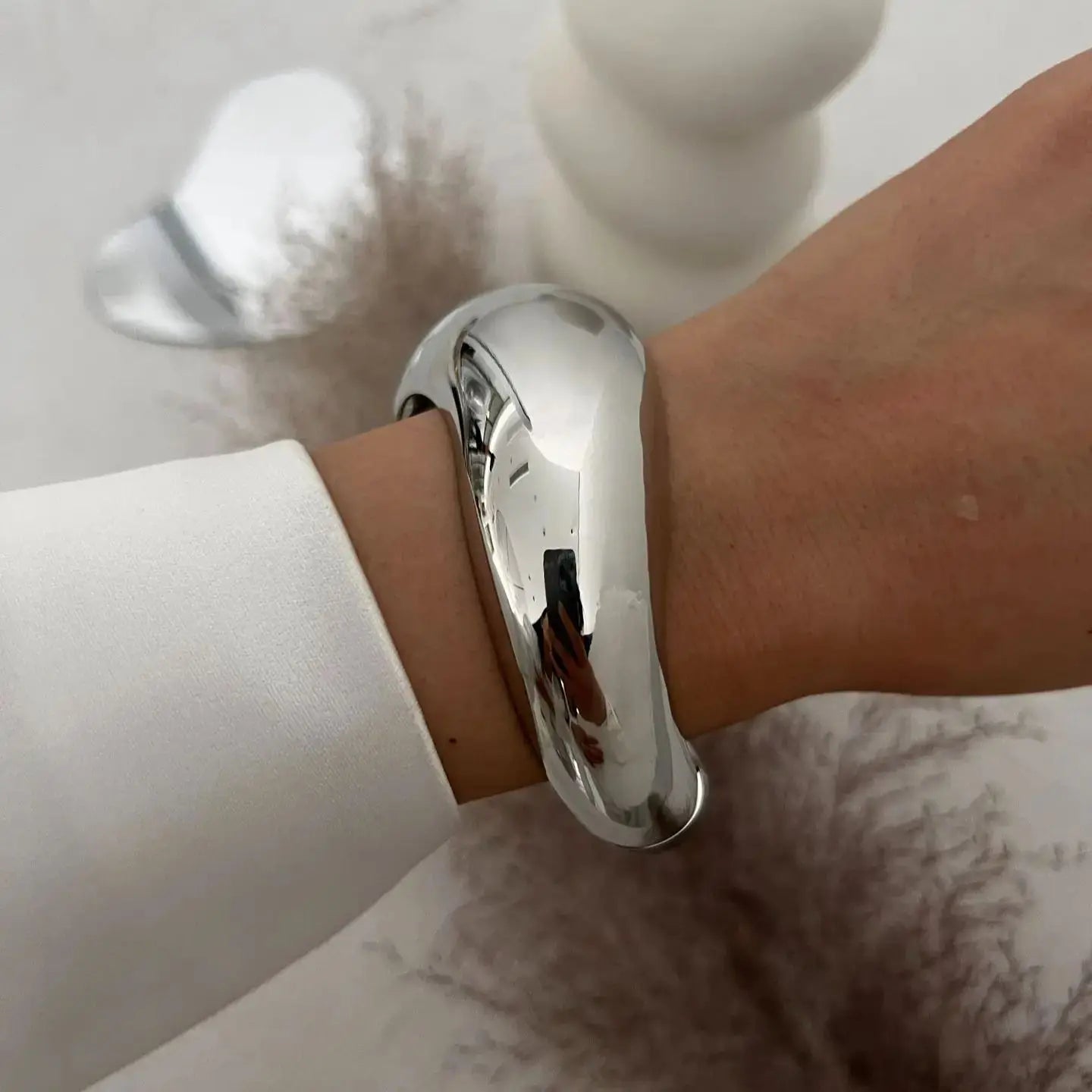 Vintage Wide Cuff Bangles Punk Gold Spring For Women Bracelets Jewelry