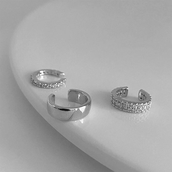 Big Circle Clip Earrings for Women Cuff Party Jewelry Set Gift