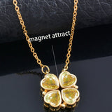 4 Heart Flower Pendant Necklace Gold Love Women Jewelry