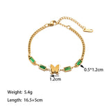 Welding Sanding Butterfly Square Bracelet Zircon Fine Jewelry Chain For Women