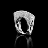 Hollow Out Diamond Ring 925 Silver Women Party Jewelry