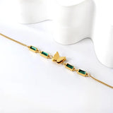 Welding Sanding Butterfly Square Bracelet Zircon Fine Jewelry Chain For Women
