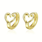 Simple Heart Hoop Earrings Gold Teen Girls Daily Wearable Jewelry for Women