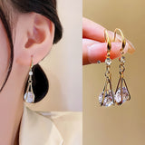 Classic Drill Zircon Hoop Earrings For Women Anniverssary Jewelry