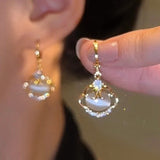 Luxury Zircon Water Drop Earrings for Women Opal Flower Jewelry