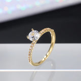 Wedding Band Eternity Ring Women Round Zirconia Engagement Jewelry