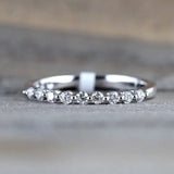 Wedding Band Eternity Ring Women Round Zirconia Engagement Jewelry
