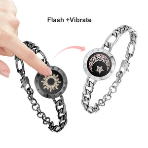 Sun Moon touch Light up Vibrate Bracelet Couples Long Distance Relationship