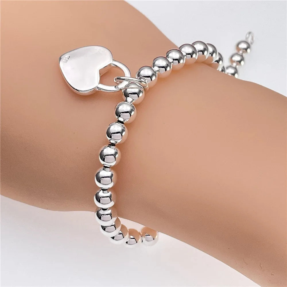 Silver Chain Solid Bracelet for Women Charm Party Gift Wedding Jewelry