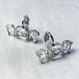 Charm White Crystal Necklace Fine Jewelry Set Ring Earring for Women Anniversary