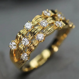  Luxury Twist Cocktail Ring for Women Gold Party Jewelry