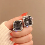 Simple Rhinestone Stud Earrings for Women Party  Gifts Trendy Jewelry