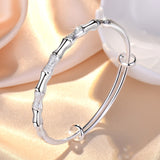 Silver Engagement Bracelet Bangle For Women Wedding Party Jewelry