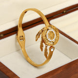 Zircon Heart Bamboo Bangle Bracelet for Women Wedding Jewelry