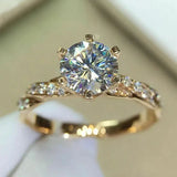 Wedding Band Eternity Ring Women Round Zirconia Engagement Jewelry