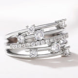 Silver Wedding Band Ring Women Trendy Jewelry