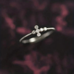 Bright Cross Zircon Ring for Women Jewelry Gold Accessories for Female