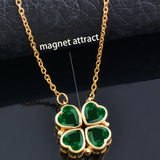 4 Heart Flower Pendant Necklace Gold Love Women Jewelry