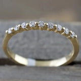 Wedding Band Eternity Ring Women Round Zirconia Engagement Jewelry