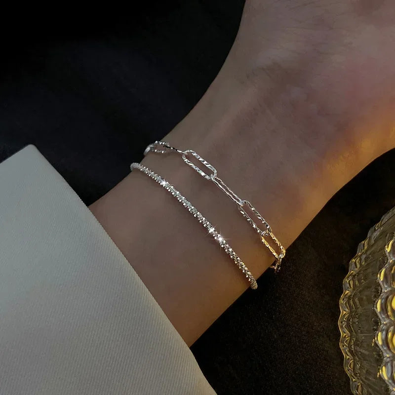 Multilayer Lucky Bead Bracelets 925 Sterling Woman Charm Party Jewelry