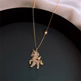Flying Horse Wings Jewelry Set Earrings Necklace for Women Girls Cute Animal