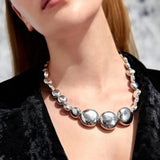 Luxury Multilayer Ball Pendant Necklace Punk Style Women Party Jewelry