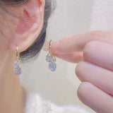 Luxury Zircon Water Drop Earrings for Women Opal Flower Jewelry