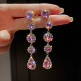 Classic Drill Zircon Hoop Earrings For Women Anniverssary Jewelry