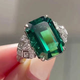 Luxury Green Zircon Women Ring Party Accessories Women Jewelry