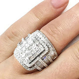 Luxury White White Sapphire Ring Set Wedding for Women Jewelry