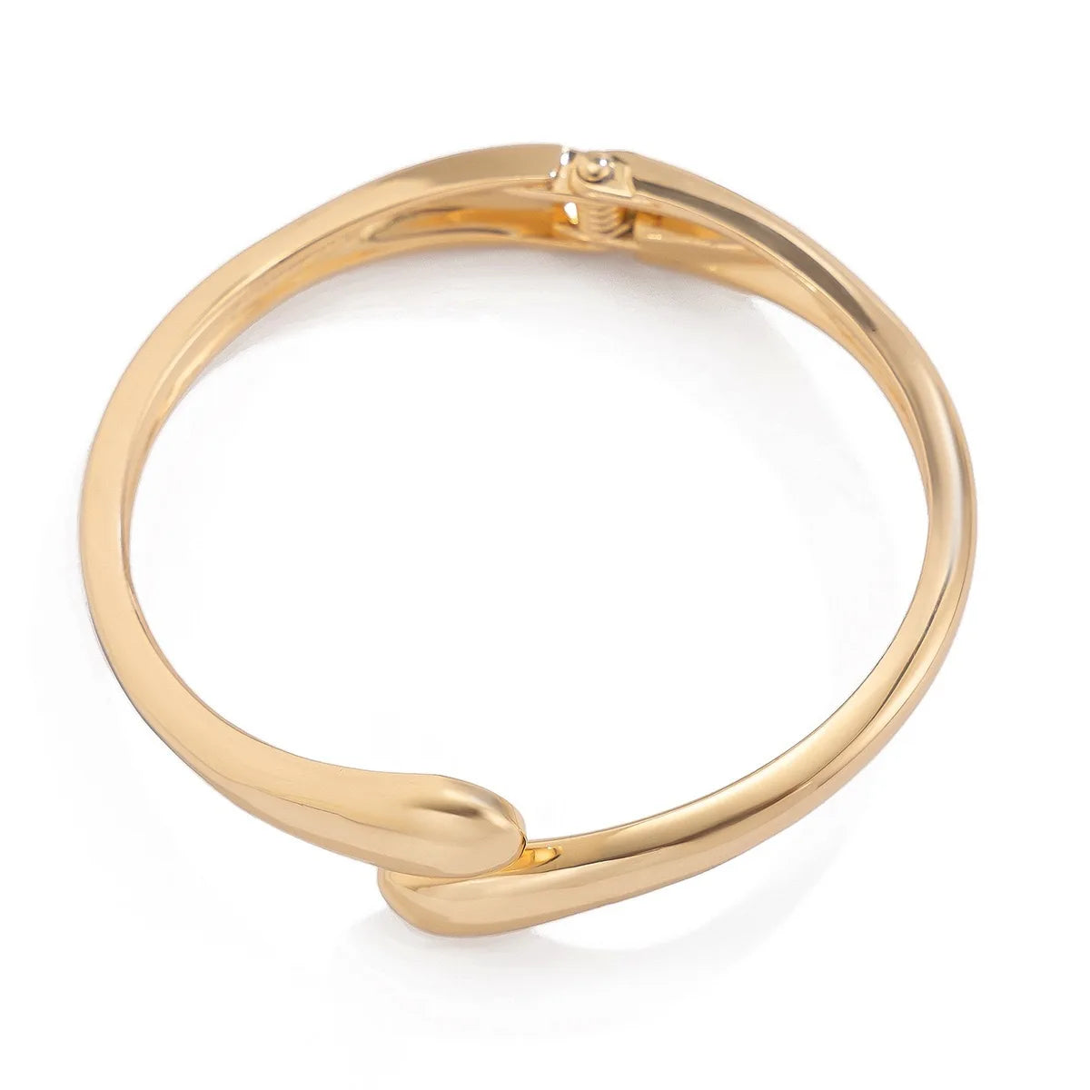 Hip Hop Metal Cuff Bangles Punk Gold Spring Bracelet For Women Jewelry