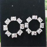 Charm White Crystal Necklace Fine Jewelry Set Ring Earring for Women Anniversary